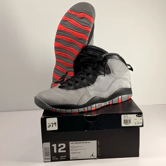 Air Jordan 10 Retro Cool Grey Men's Size 12 - 310805-022 - Picture 5 of 10